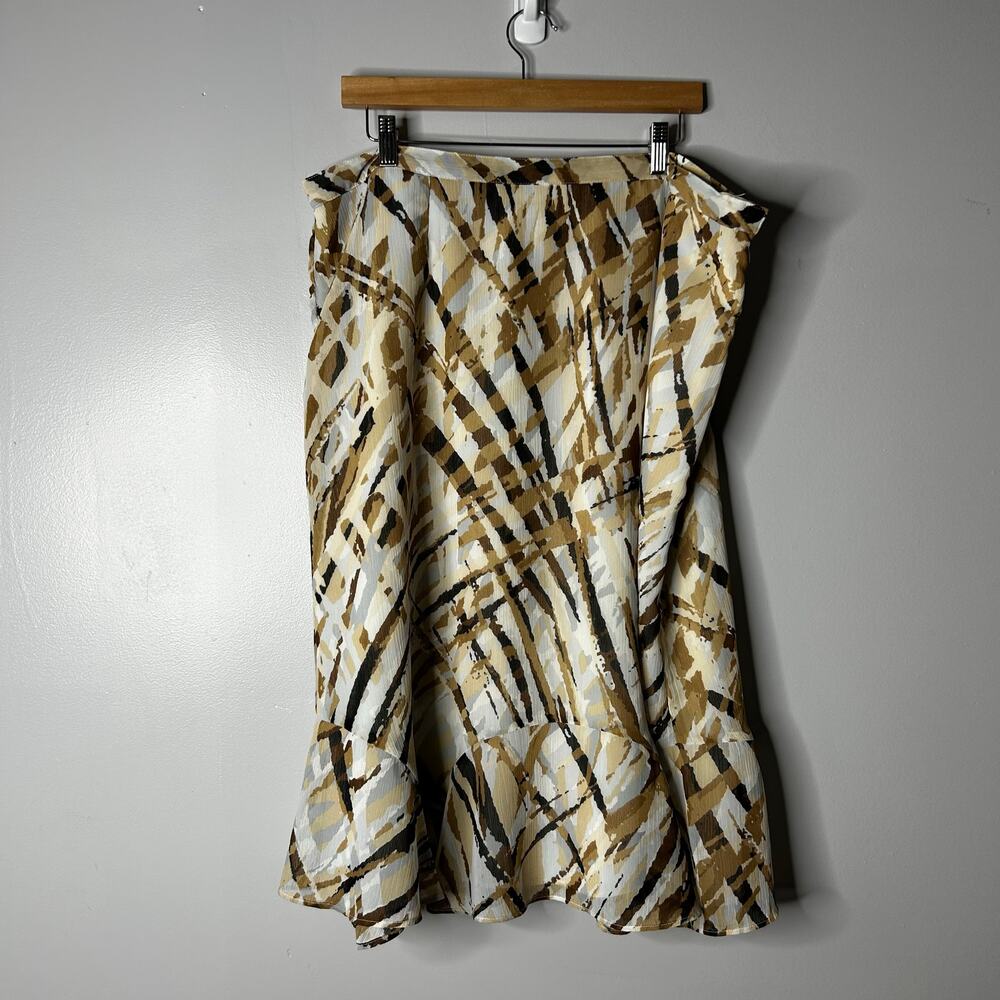 Vintage Y2K Boho Forest Fairy Grunge Alfred Dunner Midi Skirt Women's XL Flowy